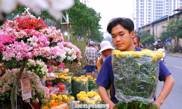 Tấp nập chợ hoa 'trên bến dưới thuyền' duy nhất ở TPHCM