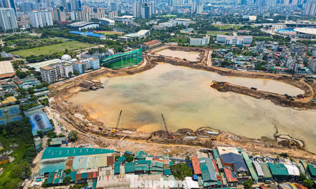 Hồ điều hòa Phú Đô tăng tốc về đích trước mùa mưa