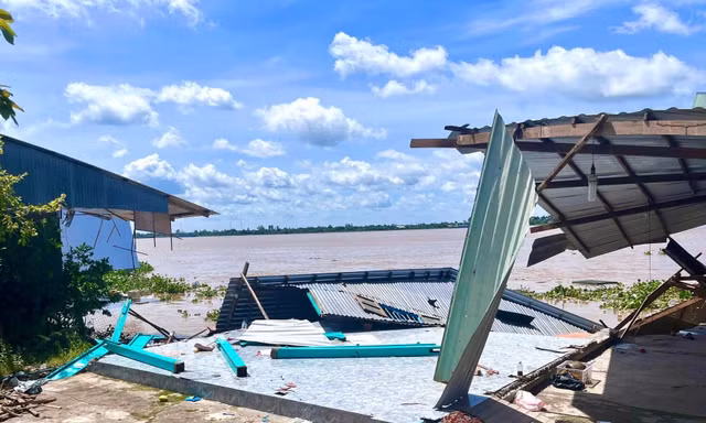 Hiện trường vụ sạt lở.