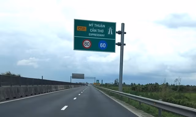Cao tốc Mỹ Thuận - Cần Thơ chạy tối đa 80km/h