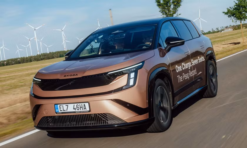 SUV điện 7 chỗ mới của Skoda lập kỷ lục đi xa nhất thế giới
