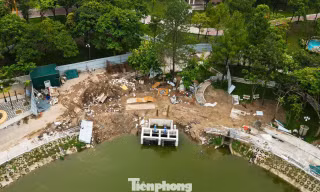 Bên trong các công viên Hà Nội đang được nâng cấp để ứng phó ngập úng