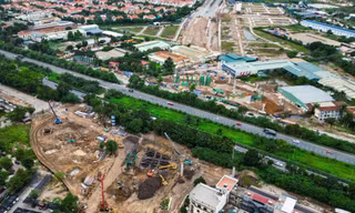 Bắt đầu thi công hầm chui ở nút giao Đại lộ Thăng Long và Vành đai 3,5