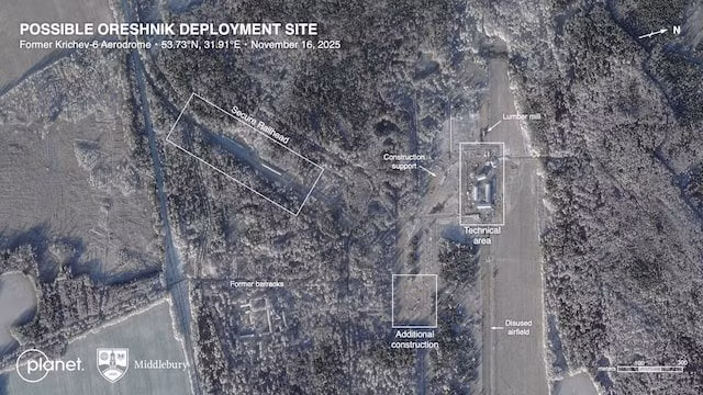 Ảnh vệ tinh hé lộ Nga triển khai tên lửa siêu thanh Oreshnik tại căn cứ cũ ở Belarus