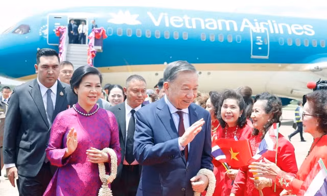 Tổng Bí thư, Chủ tịch nước Tô Lâm và Phu nhân bắt đầu thăm chính thức Thái Lan