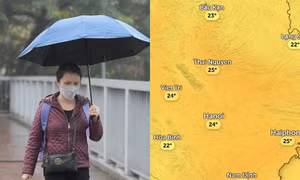 Không khí lạnh tăng cường gây mưa ở Hà Nội, nhiệt độ thay đổi thế nào?