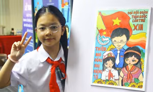 Thiếu nhi hướng tới Đại hội Đoàn lần thứ XIII: "Bé út" có tranh xuất sắc là fan "chị Bảy"