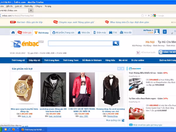 Một shop online bán đồng hồ, quần áo trên Én bạc