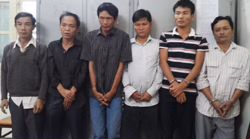 Các đối tượng bị bắt tại cơ quan Công an