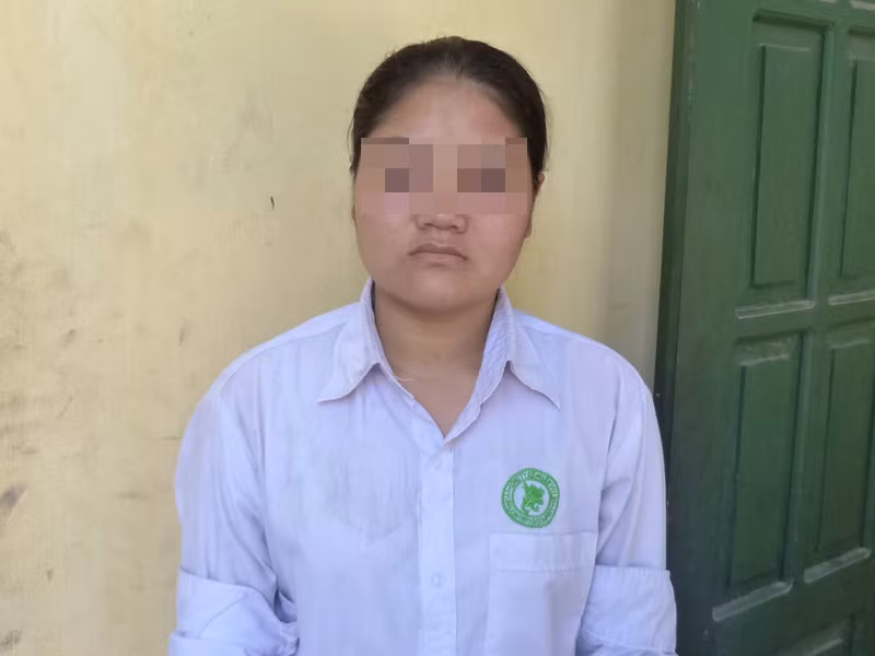 Nữ tài xế Nguyễn Thị Xiêm tại cơ quan điều tra