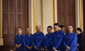 Các bị cáo tại phiên tòa