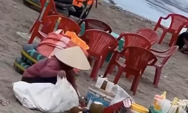 Danh tính người gom nước dừa thừa bán lại cho khách tại bãi biển Thịnh Long