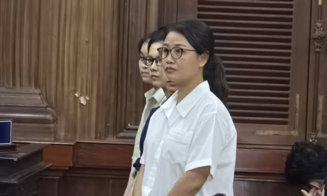 Các bị cáo tại phiên tòa.