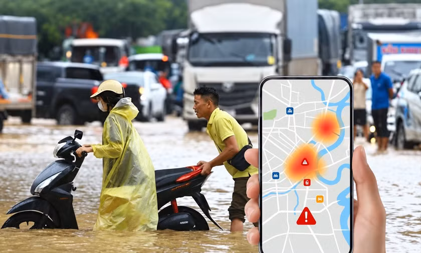 Cách tra cứu nhanh chóng điểm ngập trên ứng dụng iHanoi