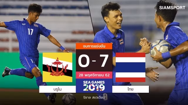 U22 Thái Lan có chiến thắng 7-0 trước U22 Brunei.