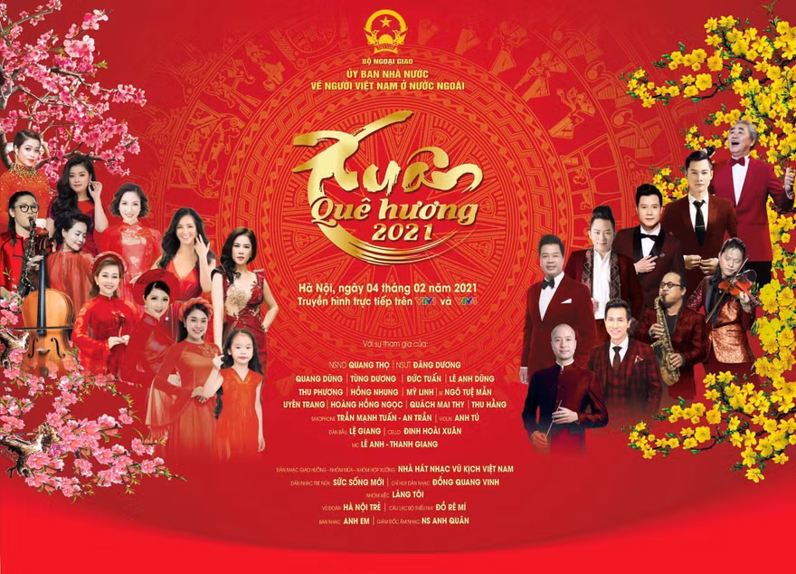 Các nghệ sỹ tham gia Xuân Quê hương 2021.