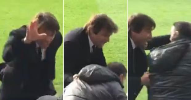 HLV Conte toan nện cả trợ lý của Chelsea.