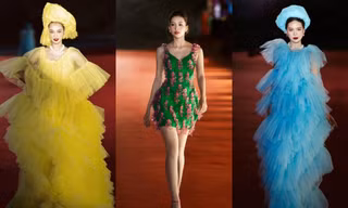 Hoa hậu Tiểu Vy làm vedette trong show diễn thời trang tại Cảng du lịch sông Hàn