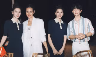 Hoa hậu Tiểu Vy gặp gỡ Miss Universe 2018 Catriona Gray và tài tử Jung Hae In