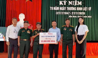 Báo Tiền Phong và Công ty Cổ phần Him Lam thăm, tặng quà Trung tâm Điều dưỡng Thương binh Nho Quan