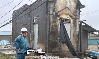 Loạt nhà tốc mái, cây gãy đổ ở Hà Tĩnh trước bão số 5