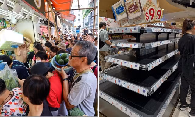 Siêu bão Ragasa sắp đổ bộ: Người Hong Kong “dọn sạch” siêu thị, “đông hơn Tết”