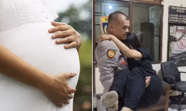 Vợ nghén chỉ muốn được cảnh sát bế, chồng đành đưa đến “cầu cứu” sở cảnh sát