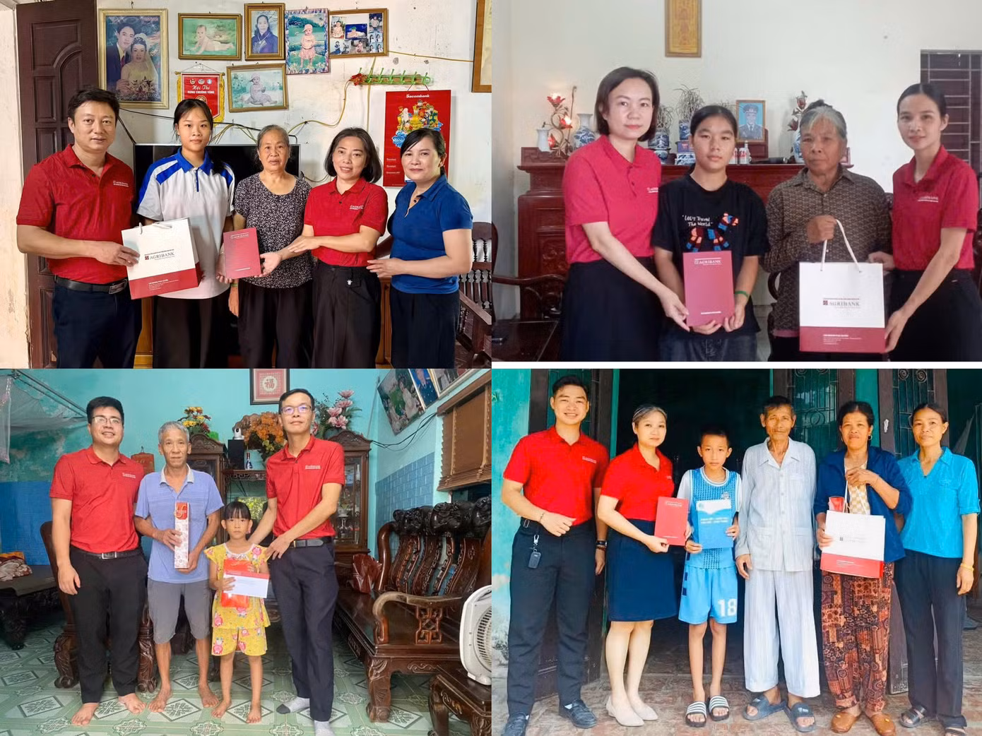 Đại diện Agribank Chi nhánh Phú Xuyên trao quà cho các em nhỏ mồ côi, có hoàn cảnh khó khăn