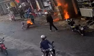 Xăng rò rỉ gần bếp than gây cháy, một người bị bỏng nặng
