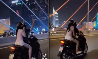 Công an vào cuộc vụ cưỡi SH thả hai tay gây nguy hiểm trên đường phố 