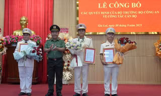 Công bố quyết định của Bộ trưởng Bộ Công an về công tác cán bộ ở Gia Lai