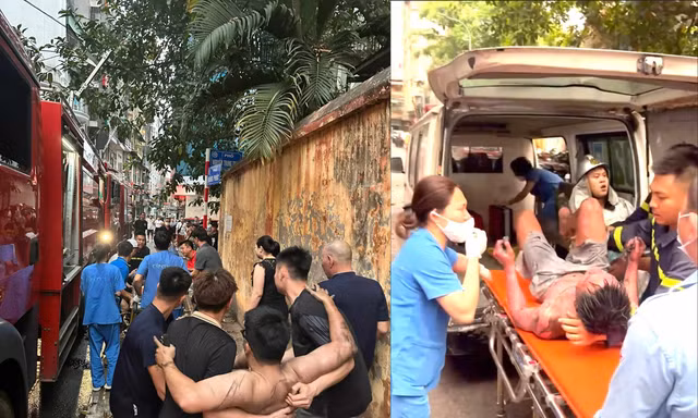 Giải cứu người đàn ông mắc kẹt trong vụ cháy nhà ở Hà Nội sáng nay