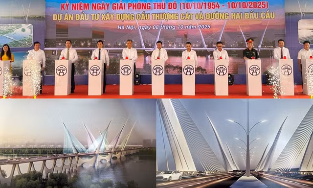Hà Nội khởi công cầu Thượng Cát với biểu tượng cánh chim bay lên