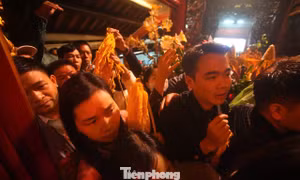 Chen nhau xin lộc hoa tre trong ngày cuối nghỉ Tết 