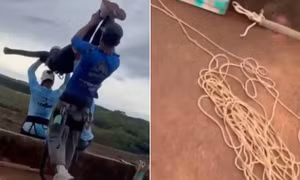 Video ghi lại khoảnh khắc cô gái rơi từ độ cao khoảng 40 mét