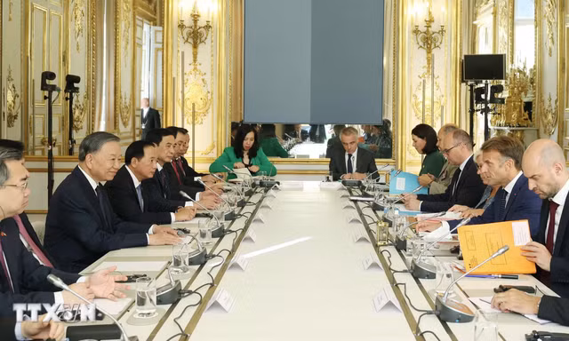 Tổng Bí thư, Chủ tịch nước Tô Lâm hội đàm với Tổng thống Pháp Emmanuel Macron