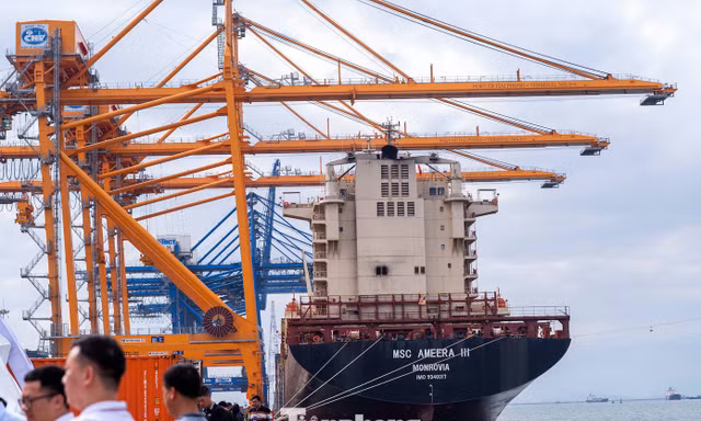 Khu vực cảng nước sâu Lạch Huyện tại Đặc khu Cát Hải, TP Hải Phòng.