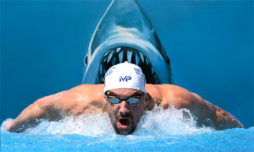 Phelps rất háo hức với cuộc thi bơi kỳ lạ sắp tới. Ảnh: AFP. 