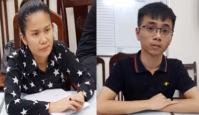 Các đối tượng tại cơ quan công an.