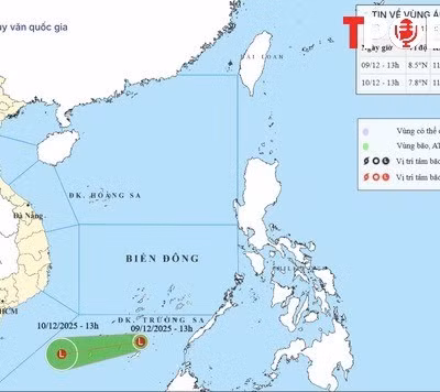 NÓNG 9/12: Biển Đông xuất hiện vùng áp thấp hiếm gặp