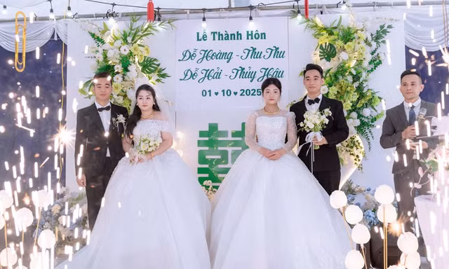 Anh em sinh đôi ở Thái Nguyên cưới cùng ngày, dân mạng chia 2 luồng ý kiến