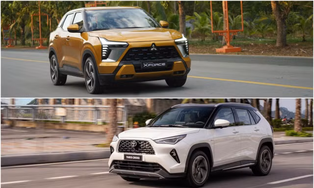 Mitsubishi Xforce và Toyota Yaris Cross vẫn đang cạnh tranh gắt gao cho vị trí dẫn đầu nhóm SUV cỡ B dùng động cơ đốt trong.