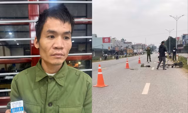 Đối tượng Phan Văn Liên và hiện trường vụ tai nạn.