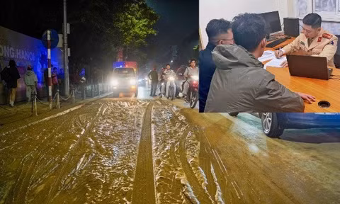 Xử phạt tài xế làm rơi bùn đất trên phố Tôn Đức Thắng khiến nhiều người trượt ngã