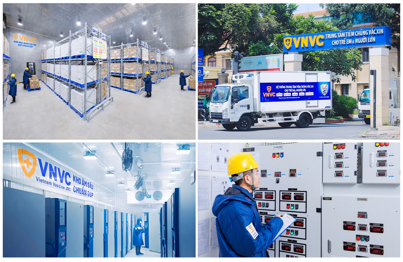 VNVC hiện có gần 300 trung tâm tiêm chủng hiện đại khắp cả nước, đầu tư lớn cho hệ thống bảo quản, vận chuyển vắc xin và quản lý chất lượng vận hành đồng bộ