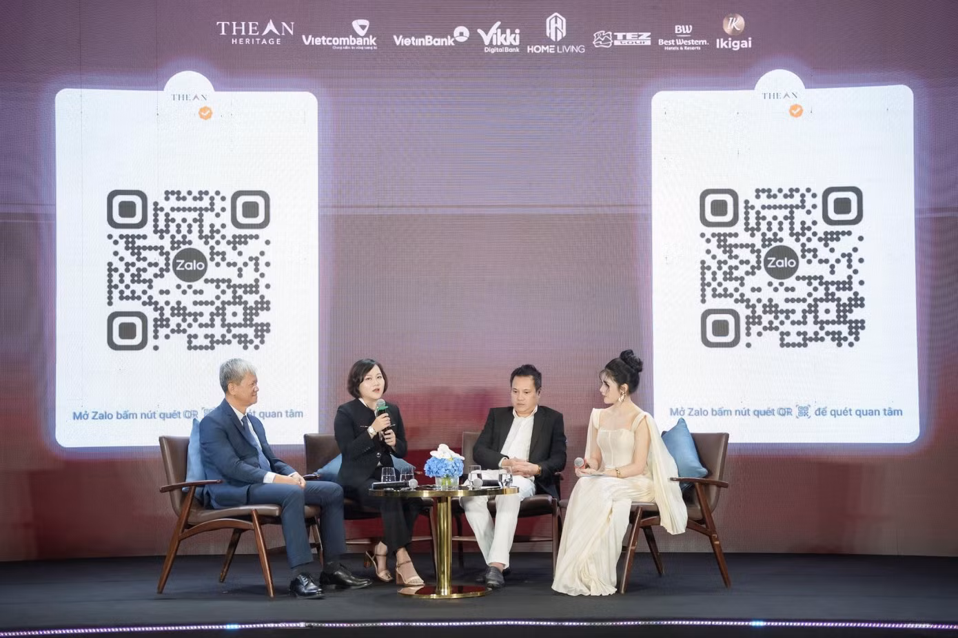 Phiên tọa đàm, giao lưu giữa các diễn giả và đại diện doanh nghiệp tại Lễ ra mắt thương hiệu The An Second Home