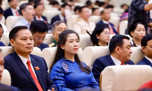 Chị Dương Minh Nguyệt, Bí thư Tỉnh Đoàn Tuyên Quang (ở giữa) tại Đại hội
