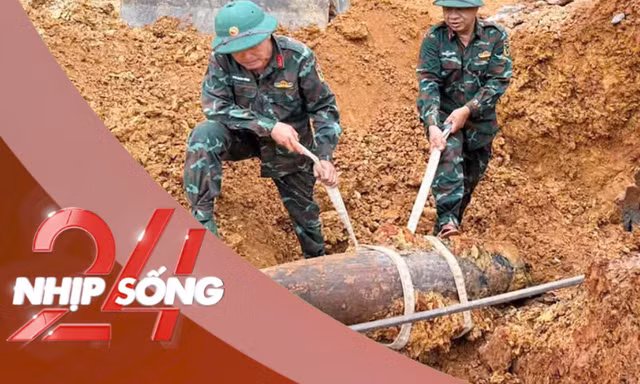 NHỊP SỐNG 24: Đào móng xây trường tiểu học, phát hiện quả bom 250kg còn nguyên kíp nổ