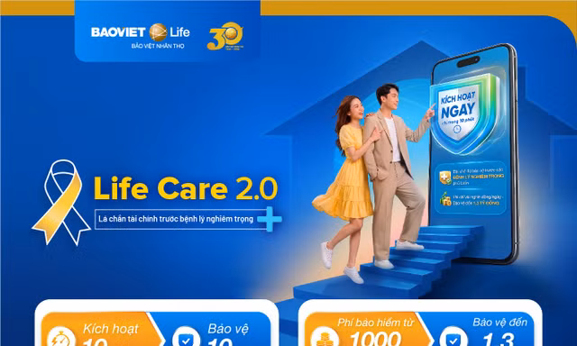 Sản phẩm bảo hiểm mới Life Care 2.0. Đây là sản phẩm bảo vệ trước 4 bệnh lý nghiêm trọng với quyền lợi tới 1,3 tỷ đồng.