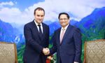 Thủ tướng Phạm Minh Chính trong cuộc tiếp Bộ trưởng Bộ Quân đội Pháp Sébastien Lecornu. (Ảnh: VGP)